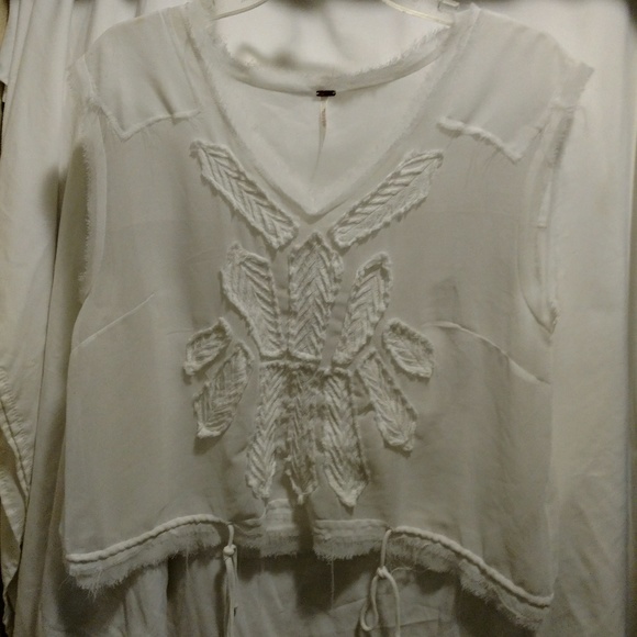 Free People sheer applique blouse - Picture 1 of 6